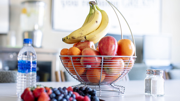 Participants in the Nicotine Dependence Center's residential treatment program are offered varied, healthy meals and snacks.